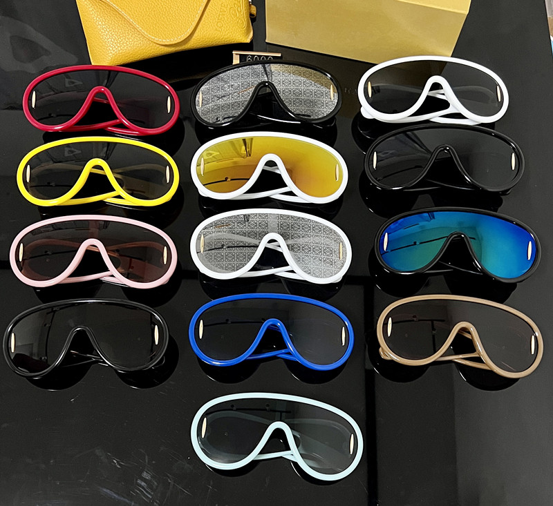 2024 Designer Sunglasses Wave Mask Sunglasses 40108 Large Frame Women Mens Polarized Glasses Acetate Fiber Hip Hop Luxury Classics Sunglasses Pro-image-904669817