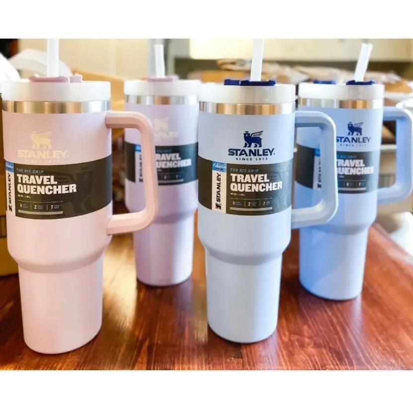 

Stanley 40oz Mug Tumbler With Handle Insulated Tumblers Lids Straw Stainless Steel Coffee Termos Cup With logo Water Bottle, Multi-color