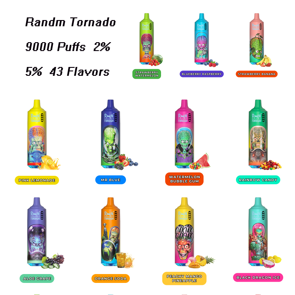 

Original RandM Electronic E Cigarette 9000 Puffs N 2% 5% 18ML Pod 850mAH Rechargeable Mesh Coil Type C 43 Flavors Available