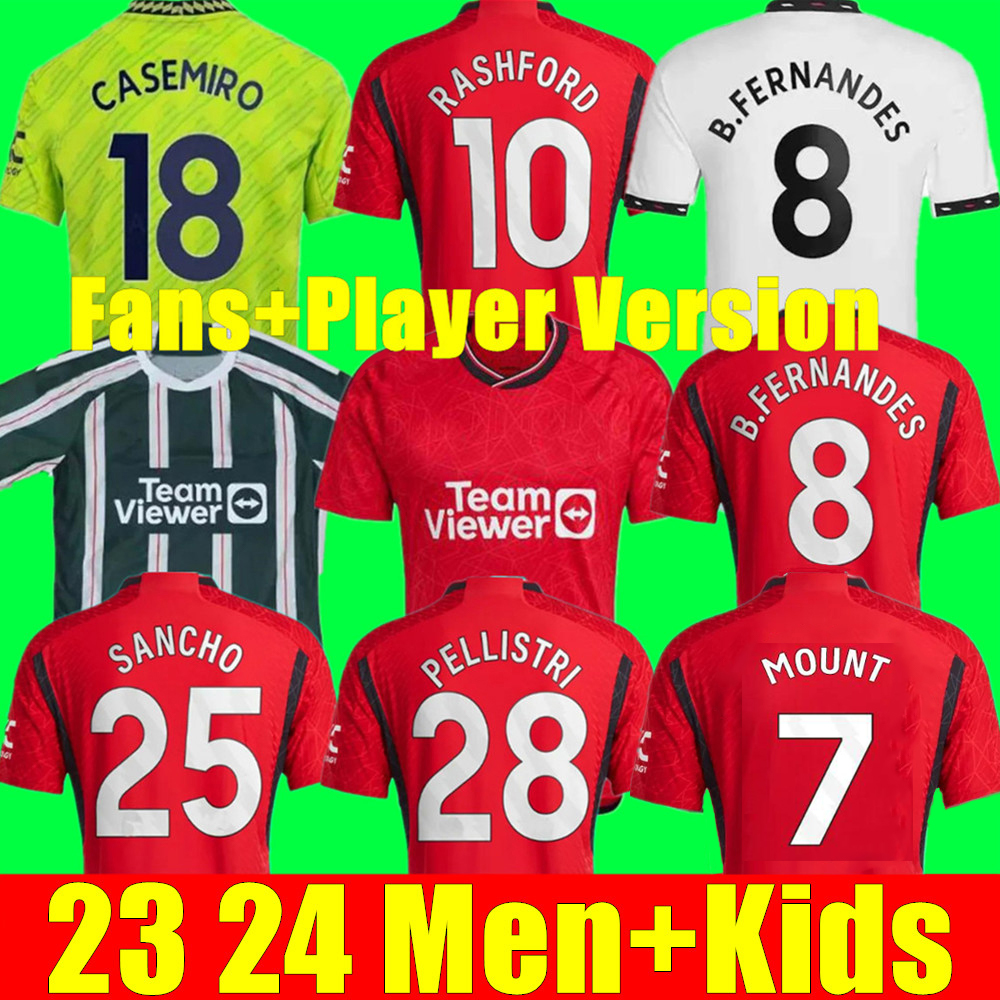 

SANCHO 22 23 24 soccer jerseys Antony Martinez RASHFORD Casemiro Eriksen 2024 2023 football shirt fans player MANS UTDs MARTIAL B. FERNANDES MANCHESTERS men kids kit, 23/24 kids home+socks