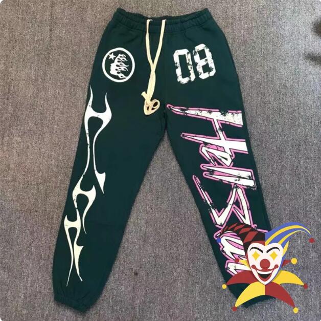 

2023fw Sweatpants Men Women Black Green Yellow Jogger Drawstring Flare Pants