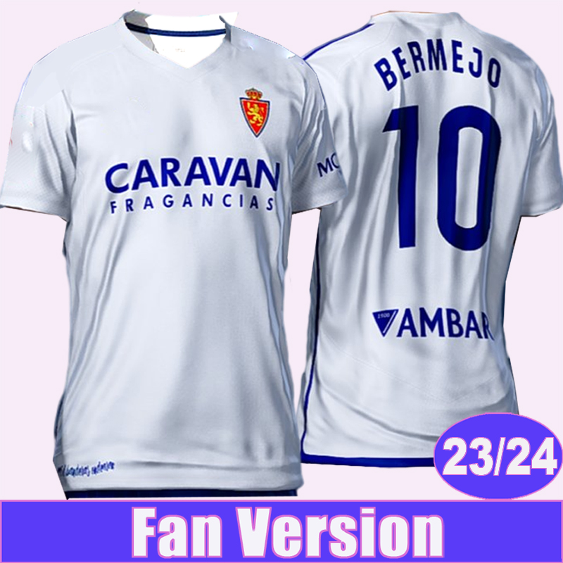 

2023 24 Real Zaragoza BERMEJO Mens Soccer Jerseys PUCHE FRANCES FRANCHO NIETO Home White Short Sleeve Football Shirts Uniforms, Qm14065 23 24 home no patch