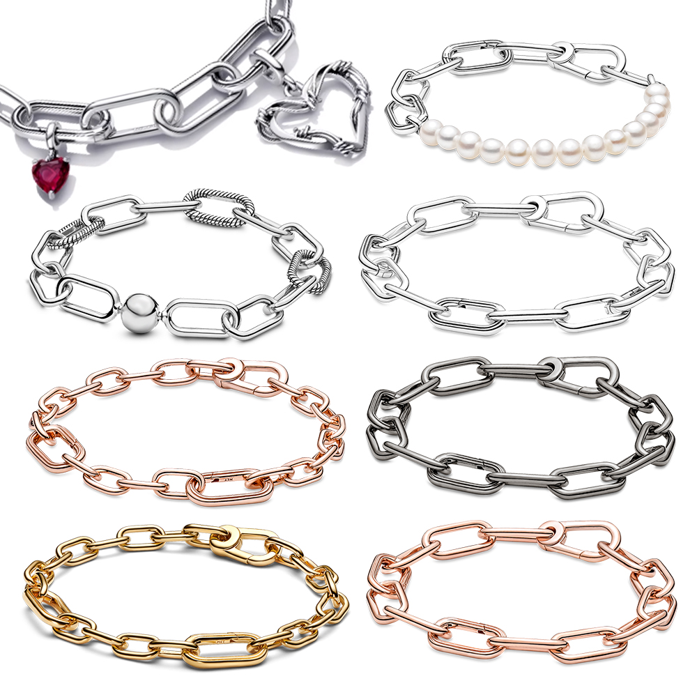 

Real 925 Sterling Silver Fit Me Bracelet Pearl Original Pandora Bracelets Me for Women Jewelry Love Gift Free Shipping
