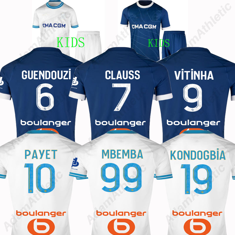 

Maillot MBEMBA soccer jerseys 23/24 KONDOGBIA PAYET GUENDOUZI football shiirts kids kit MALINOVSKYI CLAUSS UNDER VITINHA 30th Anniversary jersey 2023, 23-24 home+ucl
