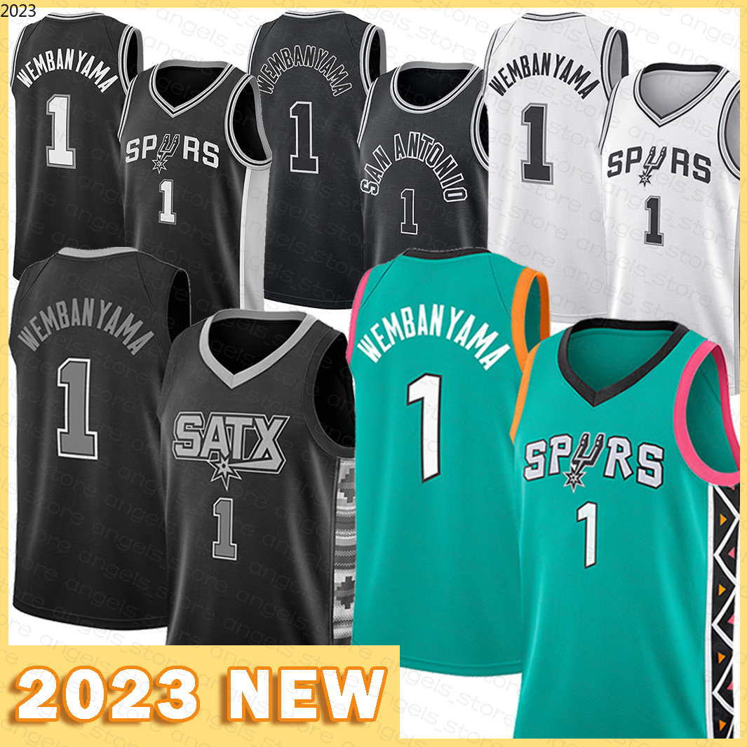 

New Basketball Jersey San Antonio''Spurs'' MAN Youth Kids 1 Victor Wembanyama 4854