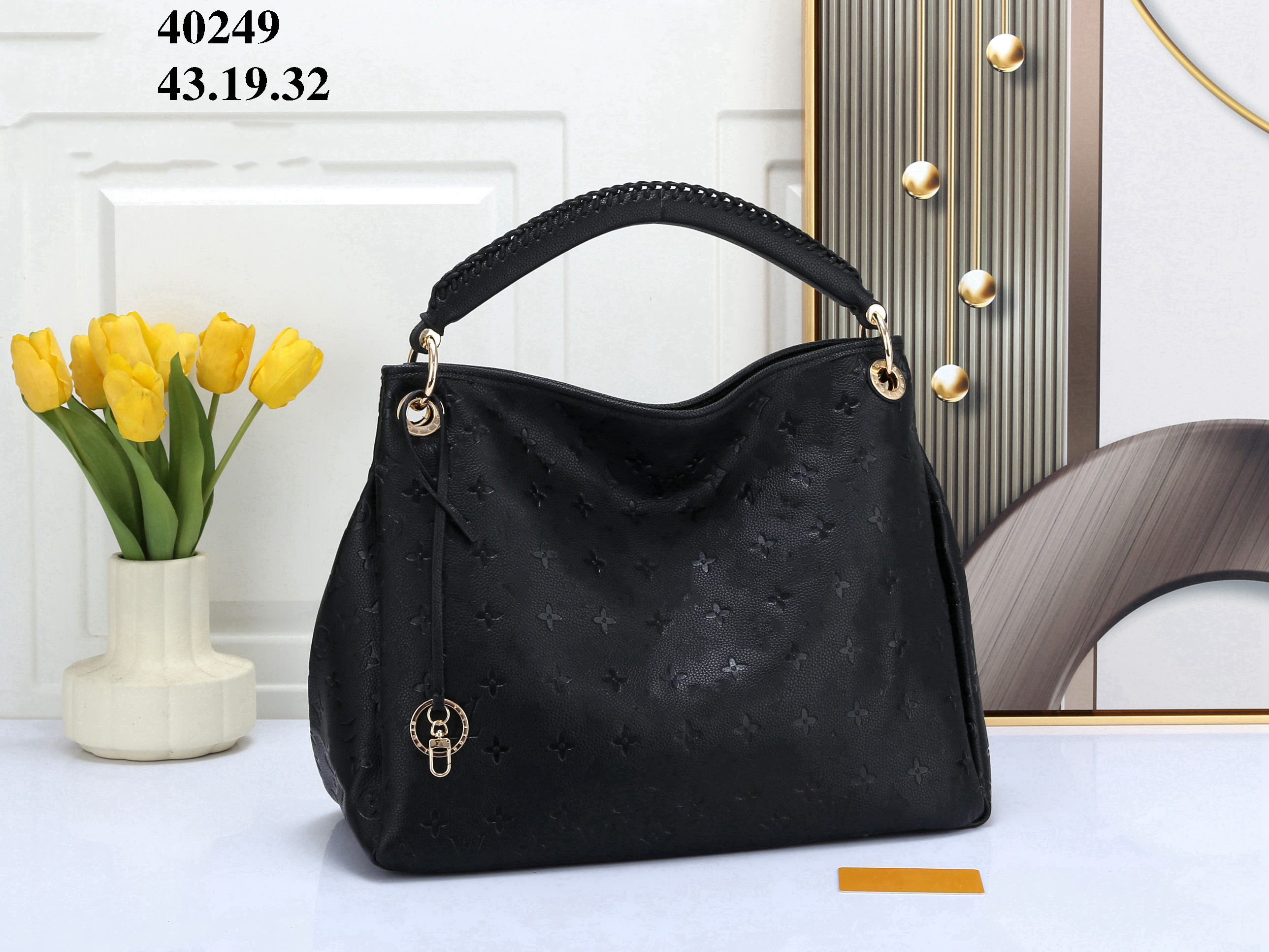 

M40249 Artsy Women designers Tote luxury Embossing handbags purses Cross Body Clutch shopping Ladies messenger Shopping bag shoulder bag Totes Cosmetic Bag, Black embossing