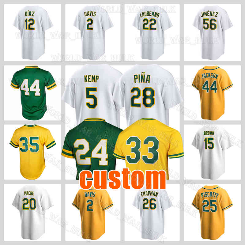 

24 Rickey Henderson Jersey 33 Jose Canseco Baseball 28 Manny Pina Reggie Jackson Oaklands Brent Rooker McGwire Tyler Wade athletics Ramon Laureano Kevin Smith Perez, Men retro jersey(y d j-have name)