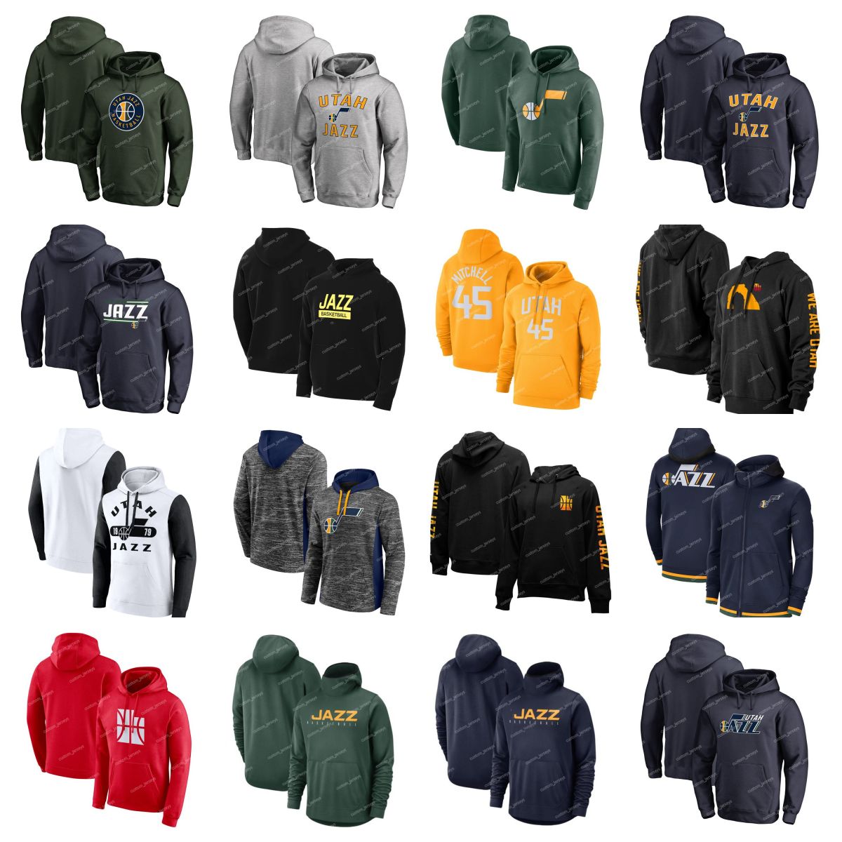 

Men Women Youth Utah''Jazz''Hoodie 2023 City Pullover 75th Anniversary Performance Full-Zip Basketball Hoodies