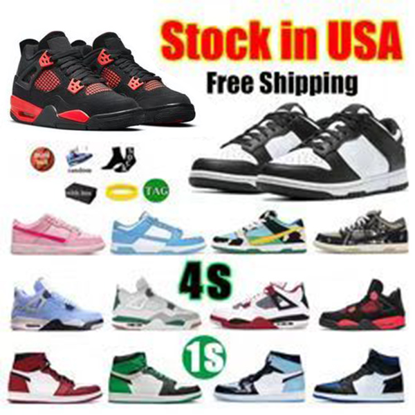 

With Box Basketball 4s Shoes Jumpman 1s Panda Local Warehouse Men Women White Black Cat Chicago Lost And Found Sport Sneakers Designer Mens Trainers Stock In USA 2023