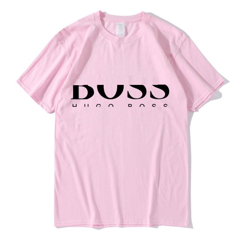 

BOSS Fashion Mens Classic T shirt Letter Printing Summer Casual T shirt Round Neck Multi Color Breathable Top, Customize