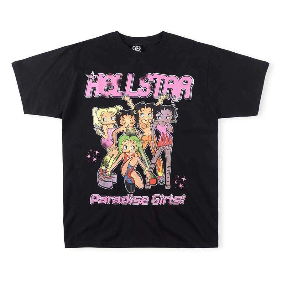 

Designer Fashion Clothing Tees Tshirts High Street Trend Hellstar Paradise Girl Pure Cotton Printed Short Sleeve T-shirt for Men and Women Rock Hip hop, White