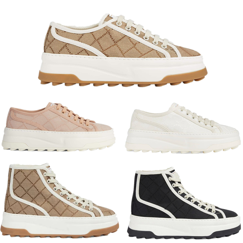 

Tennis Sports Shoes Runn Shoe Men Women High Top Letter Casual Designer Thick Bottom Grosgrain Interlocking Rubber Bottom 1977 Canvas Shoes Trainers Sneakers 35-44