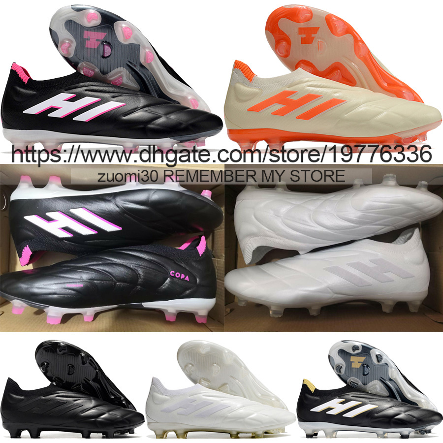 

Send With Bag Quality Soccer Boots Copa Pure FG Laceless Limited Edition Training Football Cleats Mens Soft Leather Comfortable Lithe Knit Soccer Shoes Size US 6.5-11.5