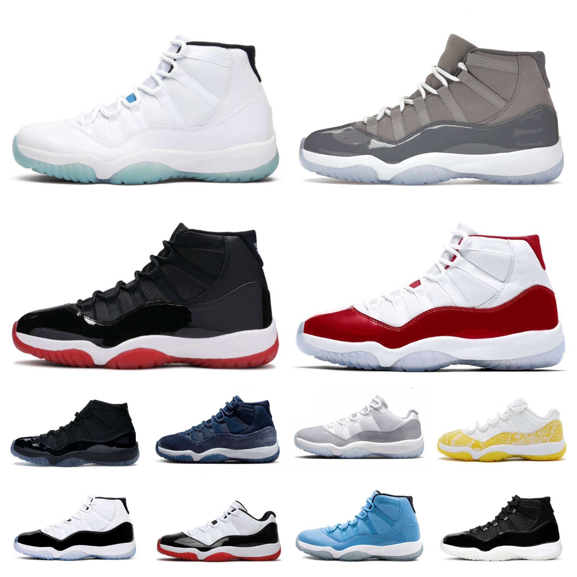 

Basketball Shoes Retros Men Women 11 11s Jubilee 25th Anniversary Cap and Gown Cool grey Cherry Yellow Snakeskin Gamma Blue Concord Playoffs bred Legend Blue Sneaker, Shoes lace