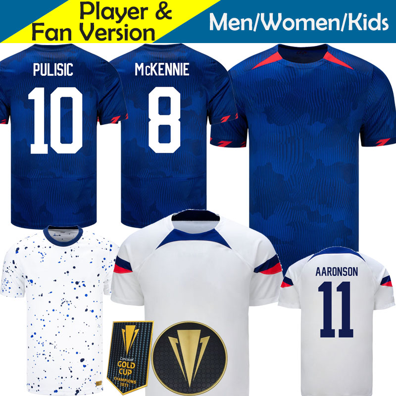 

USAS Soccer Jerseys 2023 USWNT 4 Stars Woman Kids Kit USMNT 23/24 Maillot de Home Football Shirts Men Player Version 2024 Women's Training World Cup PULISIC SMITH MORGAN, 23-24 home