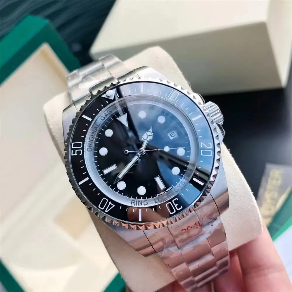 

With original box Luxury Mens Watch 44mm Ceramic Bezel Mens Mechanical 904L Stainless Steel Automatic 2813 Movement Watch Men Fashion Watches, Dark navy