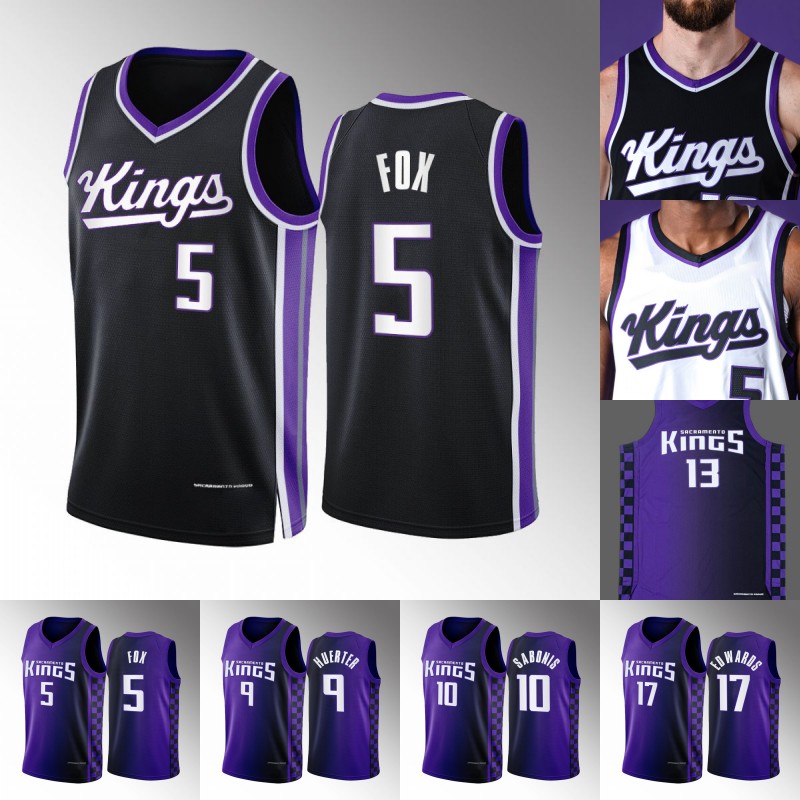 

De'Aaron Fox''Kings"Basketball Jersey 2023-24 Icon Association Sacramentos King Stitched jersey Domantas Sabonis Harrison Barnes Davion Mitchell Malik Monk, Mens s-xxxl purple