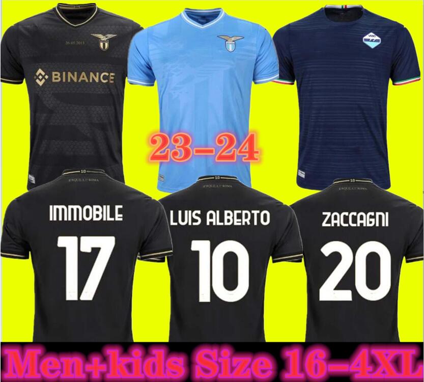 

2023 Lazio Immobile soccer Jerseys maglie 23 24 IMMOBILE LUIS BASTOS SERGEJ BADELJ LUCAS J.CORREA ZACCAGNI MARUSIC men kids kit football shirt 10th Anniversary, Away