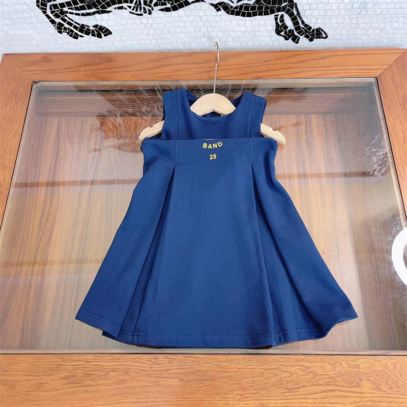 

Baby Girls Designer Dress Luxury Girl Dress Crossover Elasticated Waist Dress Summer Short Sleeve Clothes Childrens Clothing 2 Colors, G1
