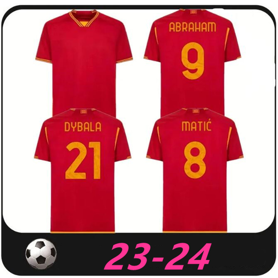 

23 24 new season DYBALA romas Soccer jerseys maglia Pellegrini belotti CELIK Abraham 2023 2024 Football shirts MANCINI KUMBULLA men kids kit EL SHAARAWY Uniform