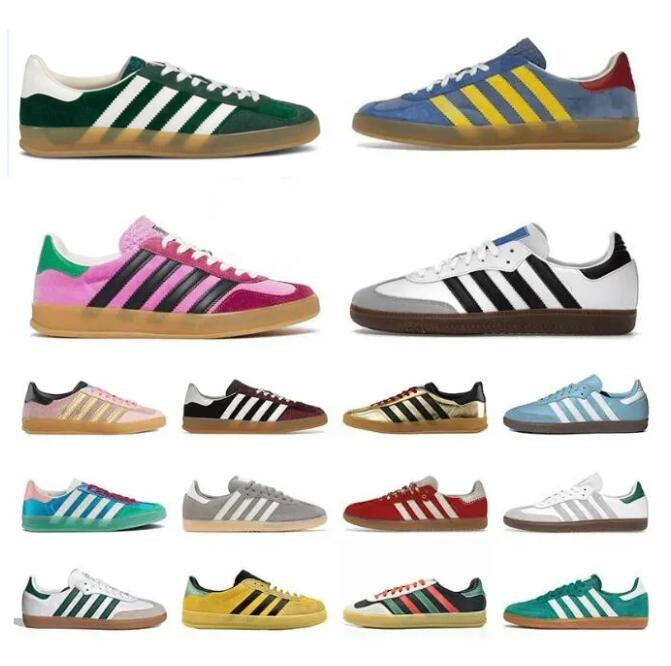 

2023 Retro Sambas Vegan Gazelle Casual Shoes Men Women Fashion Mexico Vegan Black White Gum Mens Blue Beige Pink Velvet OG Bonner Designer Trainers Platform Sneakers, 12