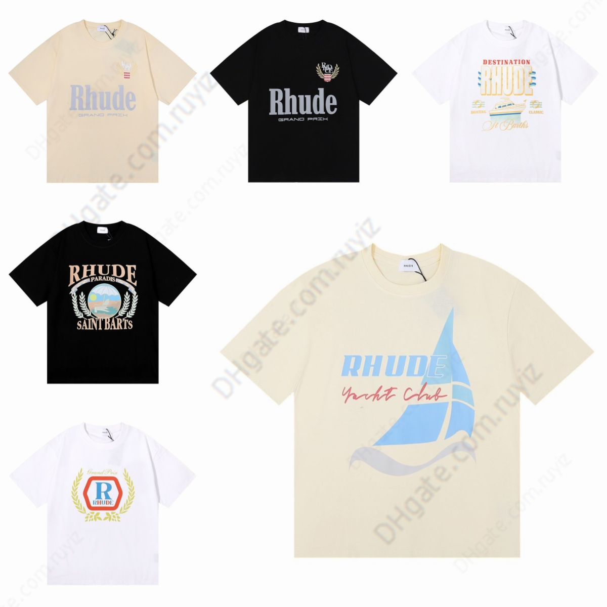 

22ss Rhude Mens T shirts Womens Designer T shirts Rhude Printed Fashion man T-shirt TopQuality US Size M-XL H1Zd#