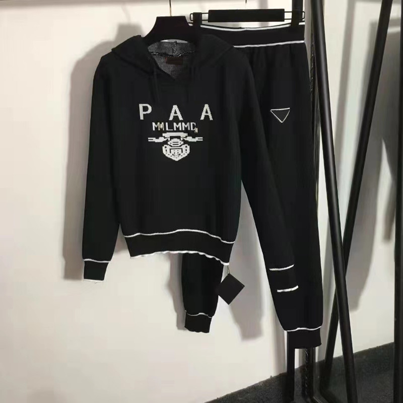 

womens tracksuits designer tracksuits women tracksuits autumn and winter casual pure cotton knitted women's clothing embroidered printed clothing 23ww