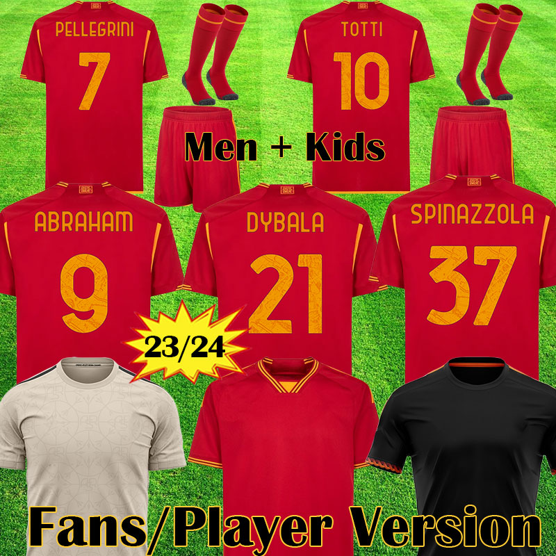

23 24 BELOTTI Romas SOCCER JERSEYS AS Legacy Aries Collection DYBALA 23 24 Football shirts home belotti CELIK Pellegrini Abraham men kids kit Uniform, League home