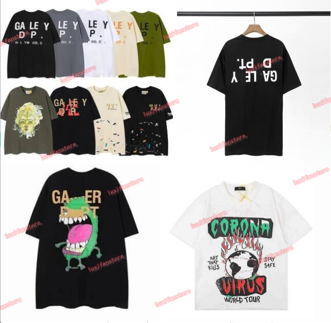 

2023 Women&Men's T-shirts Designer Galleries Depts Shirt Alphabet Print Trendy Trend Basic Casual Fashion Loose Short T-shirt Half Sleeve Tees White Beige, Add postage