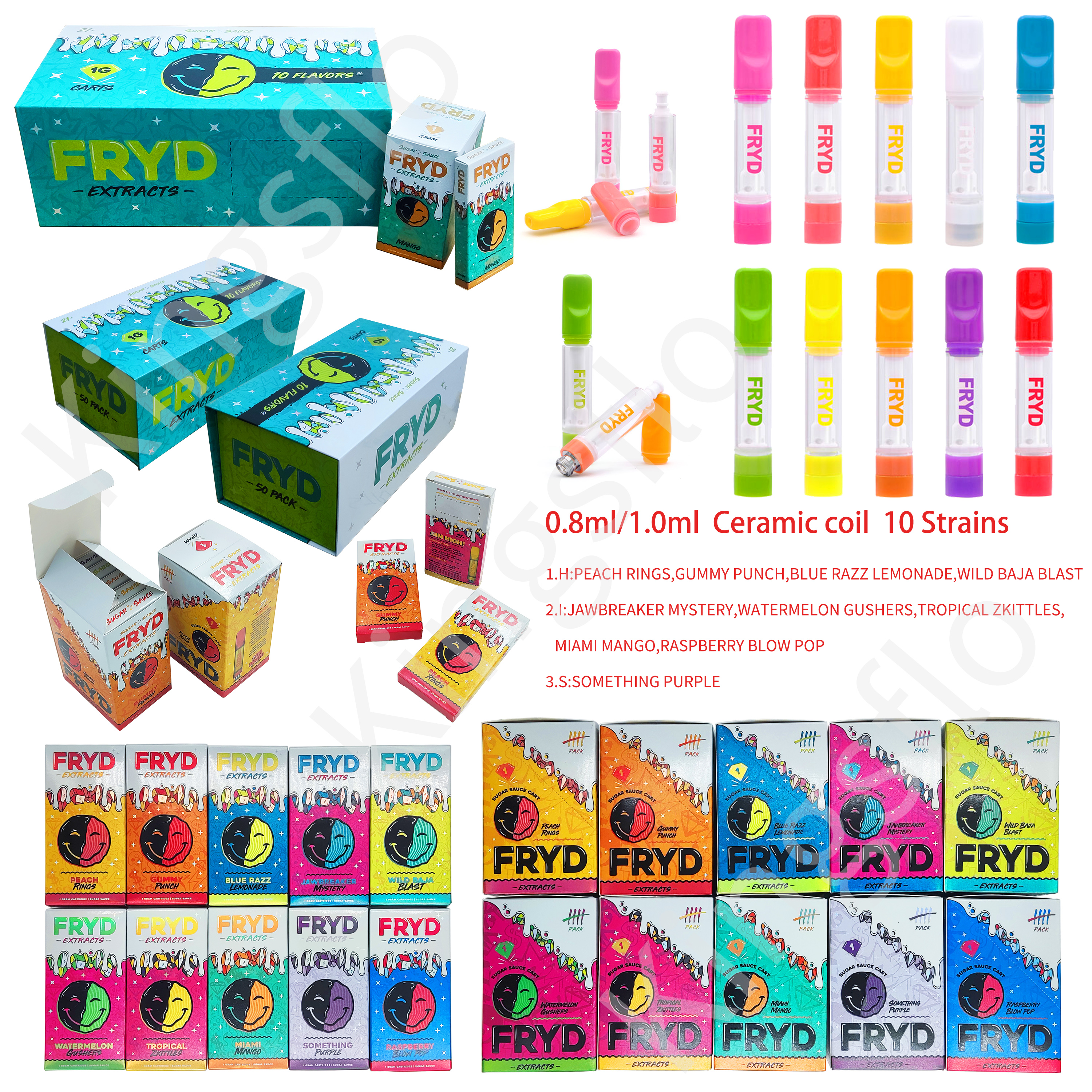

FRYD Vape Cartridge 0.8ML Empty Tank Atomizers Cartridges Thick Oil Vaporizer Carts