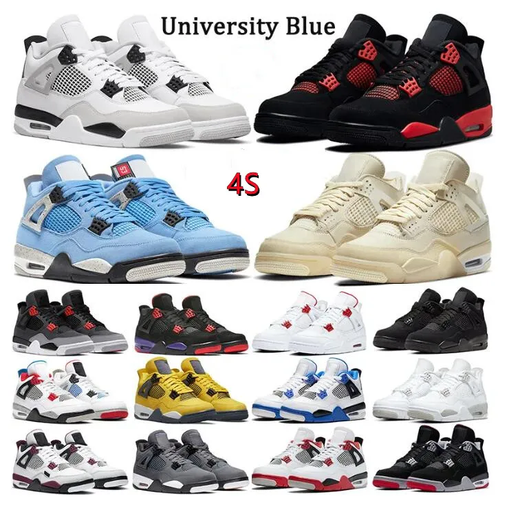 

2023 NEW Jumpman 4 4s Basketball Shoes University Blue Tech White Sail White Cement Pure Money Red Thunder Pony Hair Guava ice Sneakers offs, 12
