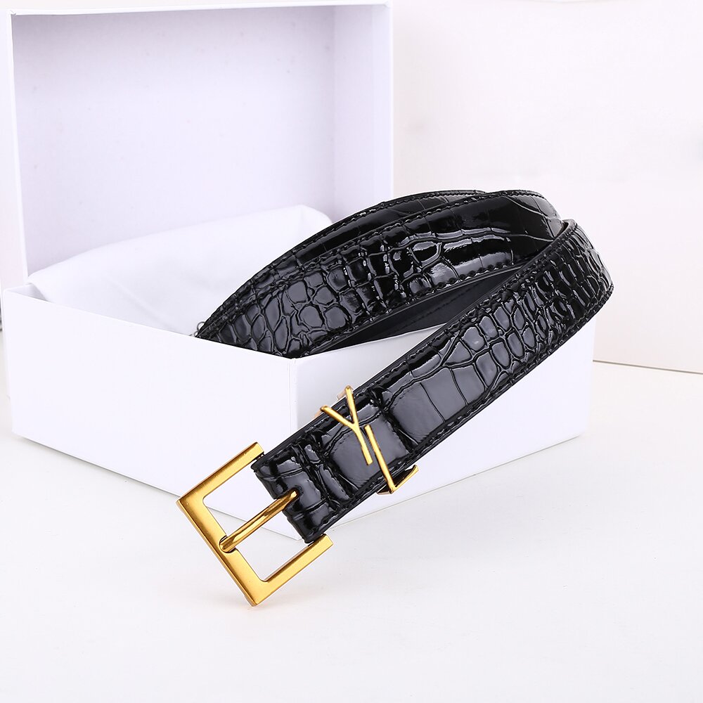 

Women's leather belt Leather 3.0,2.0 cm wide High quality men's designer belt Y buckle cnosme Women's belt Cintura cetures With box, Width:3.0cm