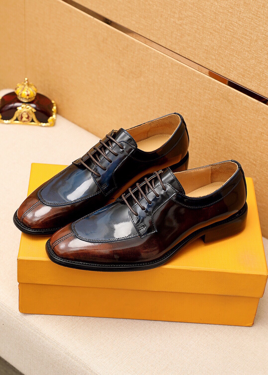 

2023 Male Business Genuine Leather Party Wedding Lace Up Flats Mens Brand Formal Dress Shoes Nightclub Walking Casual loafers Size 38-47, Brown