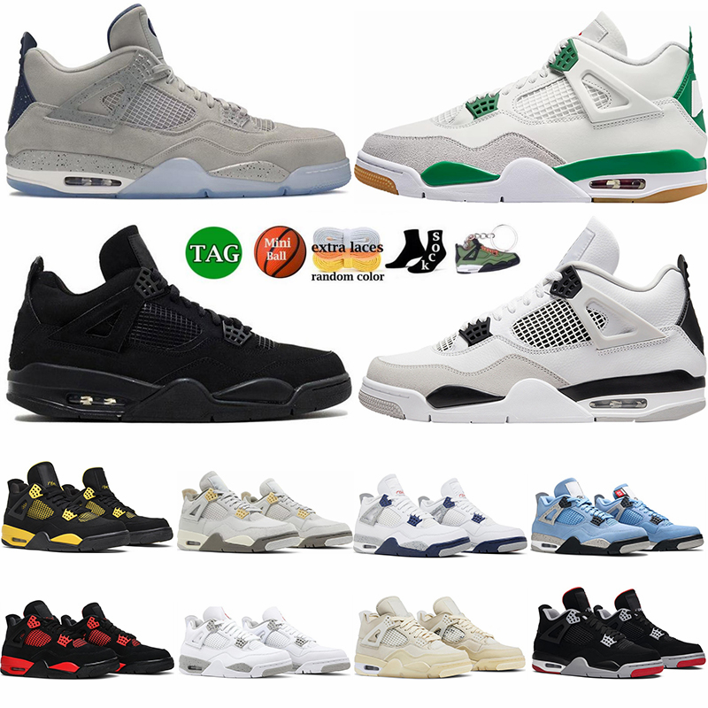 

black cat 4s jumpman 4 basketball shoes Georgetown Pine Green White Oreo Thunder Craft Photon Dust Military Blacks Mens Sneakers Womens Trainers, 35