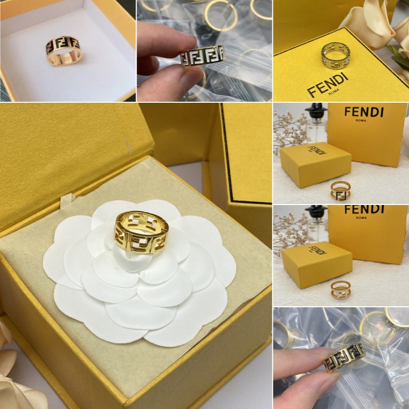 Fendi Dupe Fashion Letter Rings Fashion Vintage Charms Wedding Gifts Costume Jewelry With Gift Box T230
