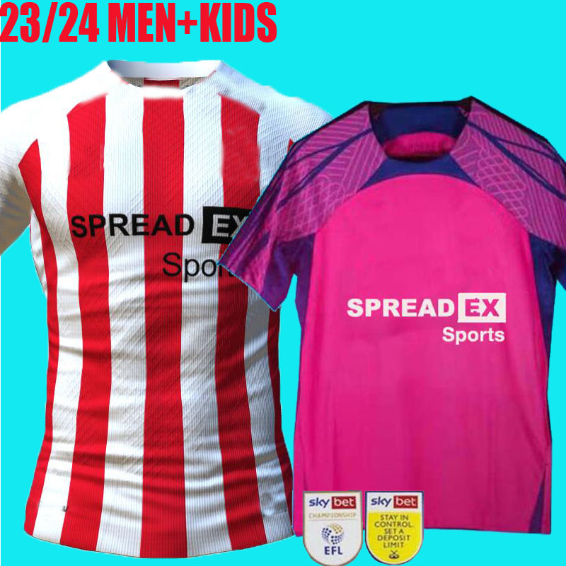 

23 24 SUNDERLAND Soccer Jerseys Bellingham STEWART SIMMS ROBERTS AMAD CLARKE DAJAKU EMBLETON EVANS O'NIEN Football Shirt PRITCHARD Mens Kids Kit HOME 2023 2024, 22/23 away