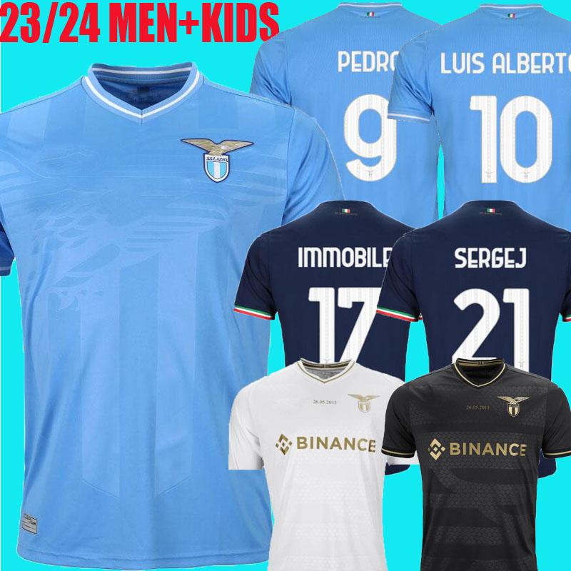 

2023 2024 Lazio Immobile soccer Jerseys home maglie 23 24 IMMOBILE LUIS BASTOS SERGEJ BADELJ J.CORREA ZACCAGNI MARUSIC men kids kit football shirt 10th Anniversary, 23/24 home