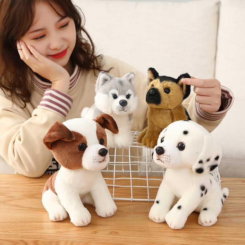 Stuffed Plush Animals 20cm Lifelike Jack Russell Terrier Dalmatians Plush Toy Cute German Shepherd Dog Husky Doll Home Decoration Pet toys C25111-image-1084814381