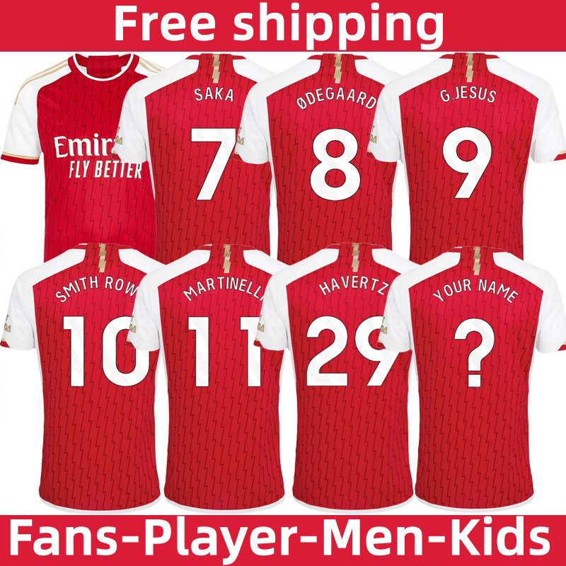 

23/24 G.JESUS Fans Player version mens kids football kits sets ArsEn Home away third away football shirts football jerseys S A K A ODEGAARD HAVERTZ RICE soccer jerseys, Home player version