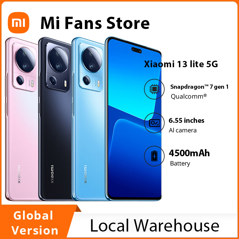 

Global Version Xiaomi Mi 13 Lite 5G 8GB 256GB NFC Smartphone 6.55 inch 120Hz AdaptiveSync AMOLED Advanced 4nm Snapdragon 7 Gen 1 chip
