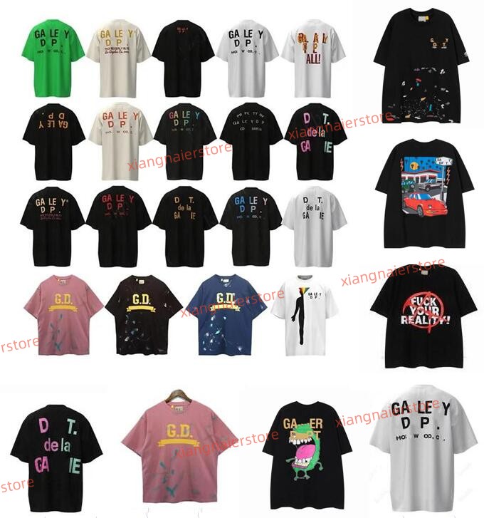 

2023 Women&Men's T-shirts Designer Galleries Depts Shirt Alphabet Print Trendy Trend Basic Casual Fashion Loose Short T-shirt Half Sleeve TeeS Green White And Blue, Cu1