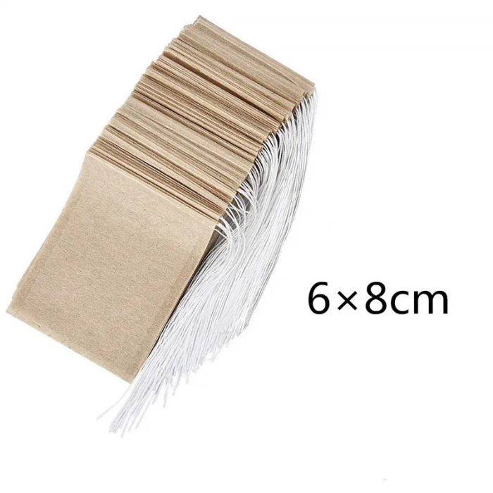 Paper Tea filter Bags Coffee Tools with Drawstring Unbleached Papers for Loose Leaf 6*8cm