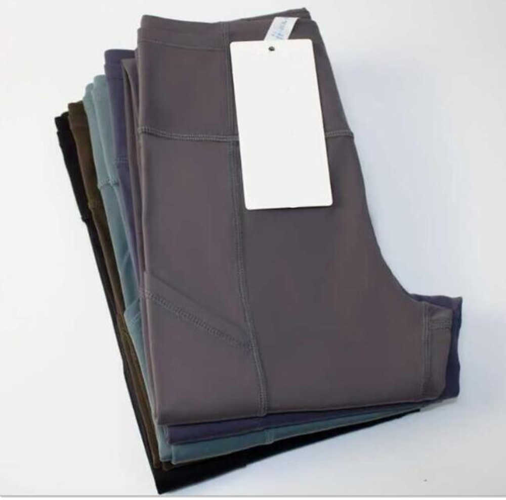 

High Lulus Lu Solid Rise Yoga Pocket Leggings with Waistband Pants Naked Feeling Lululemens Women Sports Trousers Elastic Running