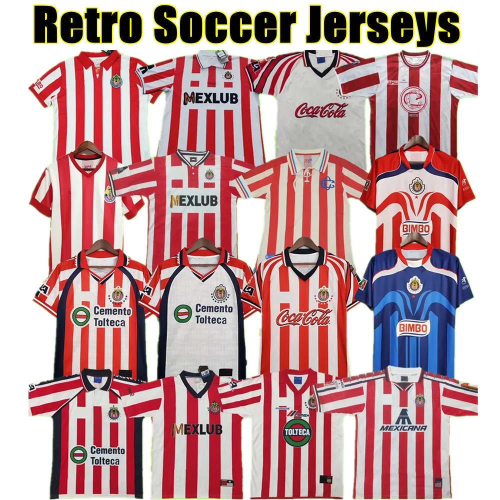 

Retro Chivas Guadalajara soccer jerseys regal O PERALTA I BRIZUELA A PULIDO Vintage football shirt 60 96 97 98 99 00 02 06 07 08 A.VEGA uniform 60th 110th 115th 110 115 year, 95/96 home