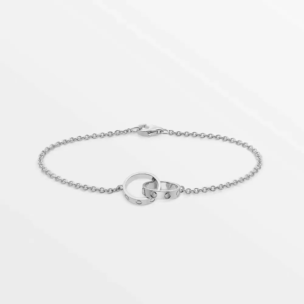 

Designer Bracelet Titanium Steel Charm Bracelets Love Bracelets for Women Girls Ladies Gift Designer Jewelry Classic Design Double Loop Crossed