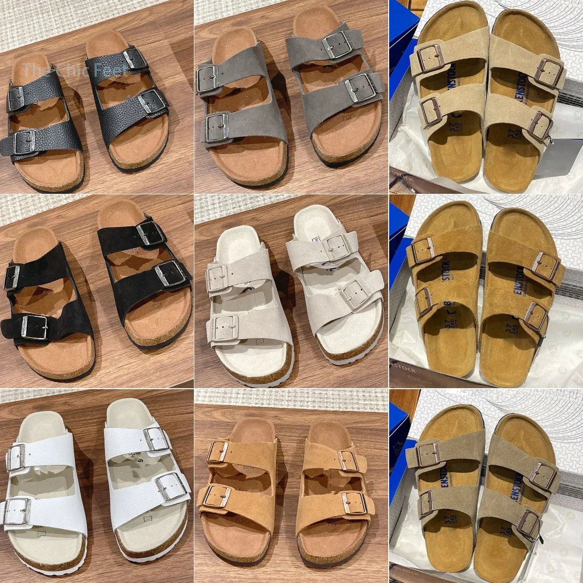 

Designer Sandals Arizona Soft Footbed Sandals Summer Brand Corium Slippers Shoes Classic Beach Casual Womens Men Outside Slipper Size 35-45, Color-1