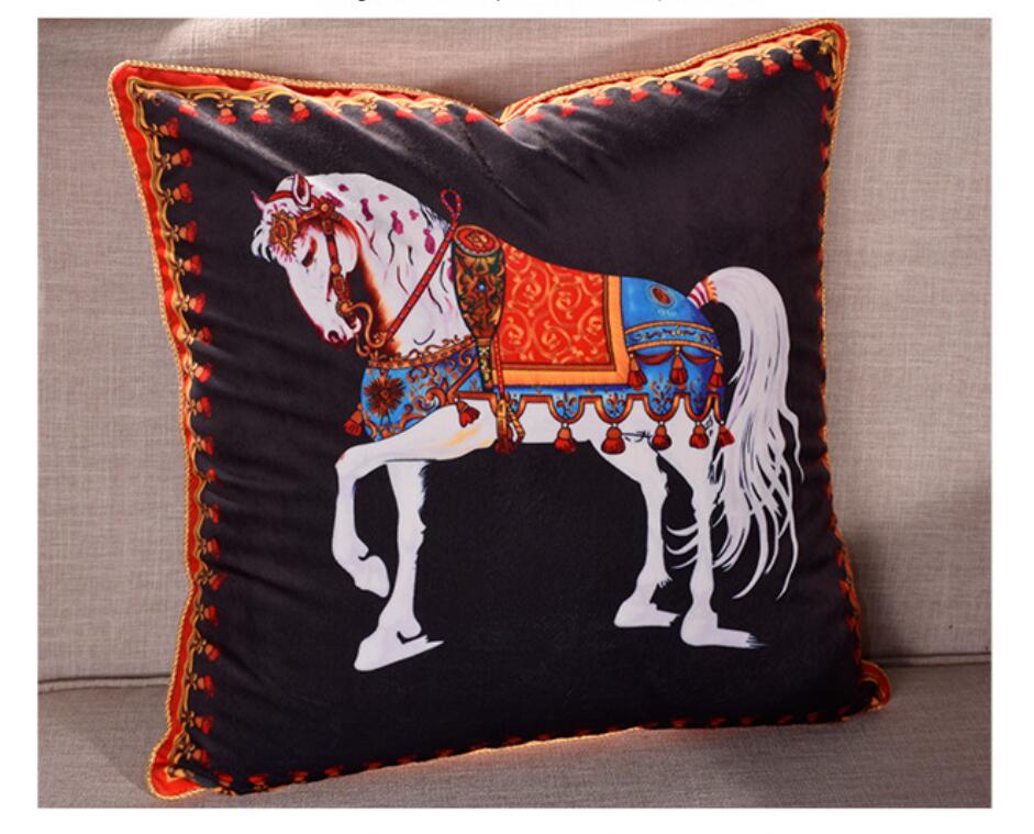 Horse Series Cushion Covers Horses Flowers Print Case Cover for Home Chair Sofa Decoration Square cases 2023 M260228-image-1095807473