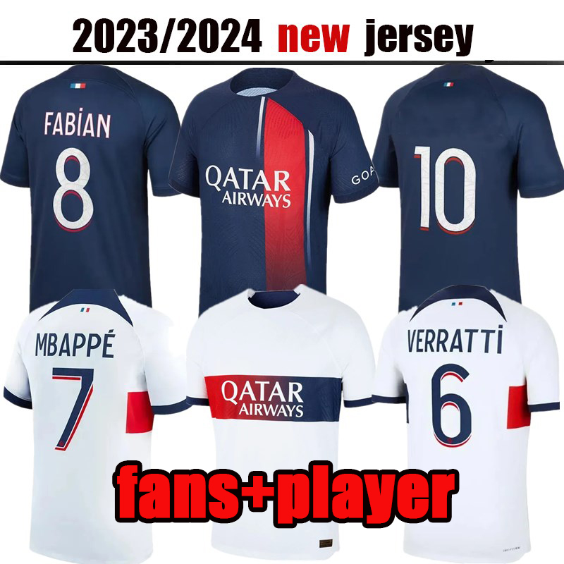 

23/24 PSGs MBAPPE fans player soccer jerseys 2023 SERGIO RAMOS MARQUINHOS VERRATTI KIMPEMBE Maillots de football shirt ICARDI DI MARIA DRAXLER uniforms, 13