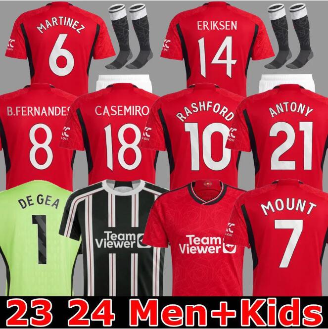 

S-4XL 23 24 MOUNT B. FERNANDES RASHFORD soccer jerseys SHAW 2023 2024 kids kit football shirt fans player version UTD SANCHO MARTIAL Men red home away sets uniform XXXL, 23/24 home player
