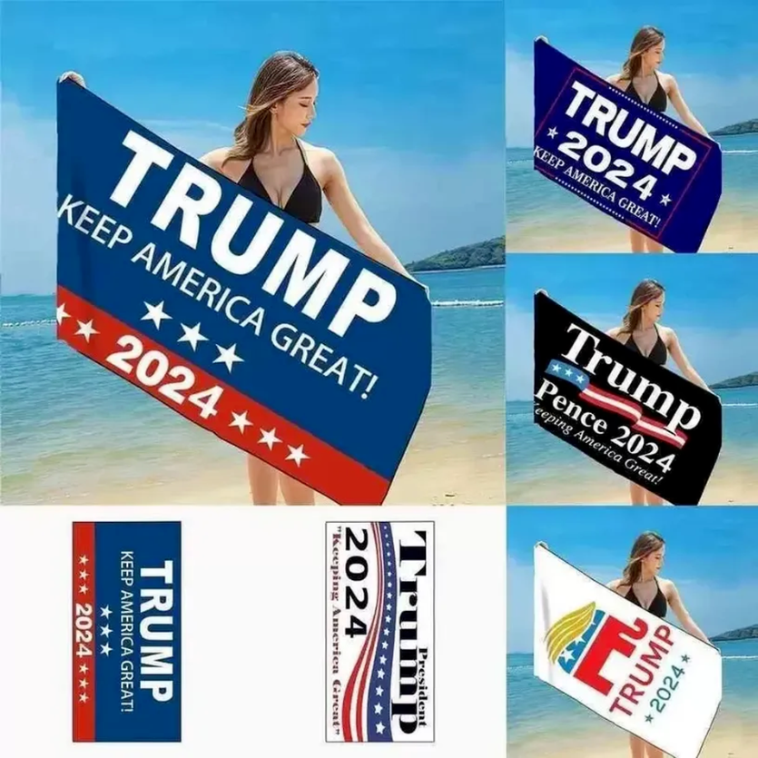 

Quick Dry Fabric Bath Beach Towels President Trump Towel US Flags Printing Mat Sand Blankets for Travel Shower Swimming CPA4302